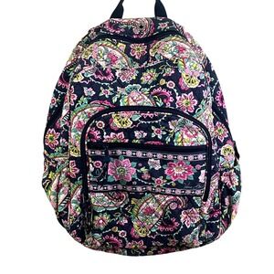 Vera Bradley Floral Campus Travel Backpack Petal Paisley Retired Large Read